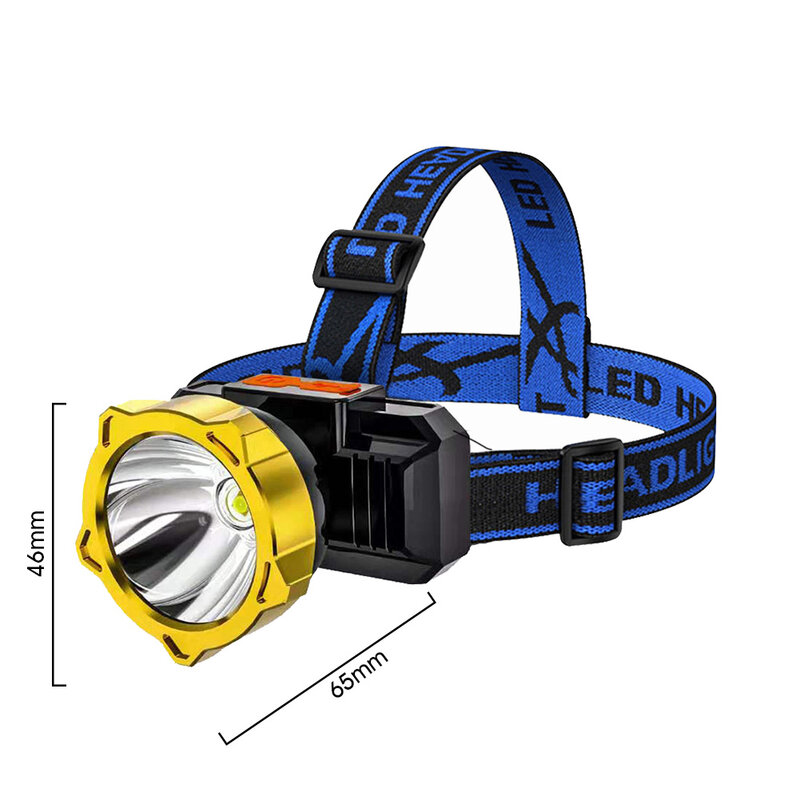 Linterna de cabeza LED recargable para pesca, linterna ajustable de 3 modos, resistente al agua, para acampar y exteriores