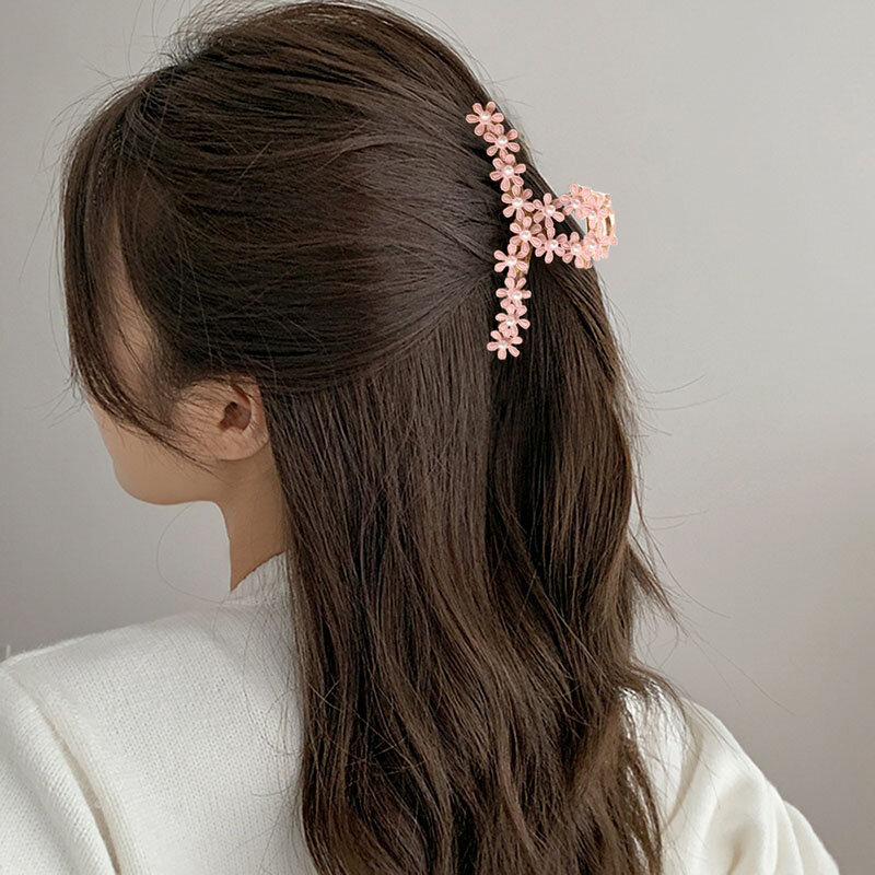 Заколка для волос с жемчужинами и цветами женская, в стиле ретро