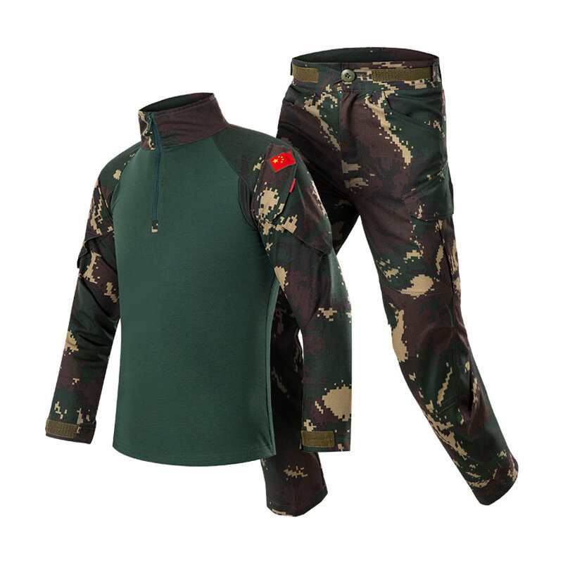 2020 WW2 Children Military Uniform Tactical Combat Boy Girl Jacket Pants Sets Camouflage Jungle 2PCs Kids Special SWAT Army Suit