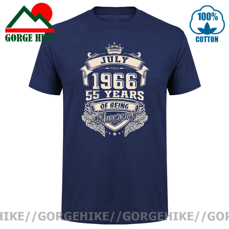 GorgeHike родившиеся в июле 1966 55 лет удивительные футболки с надписями «Big Размеры кофты из хлопка с круглым воротником и изготовленный на заказ ...