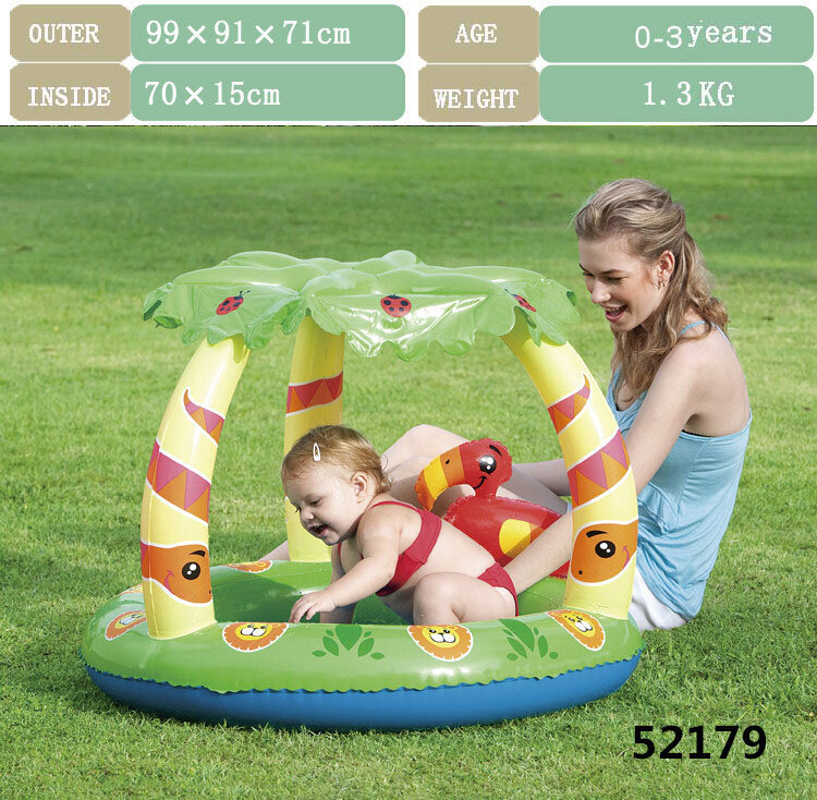 Piscina inflable para bebé, bañera redonda con estampado de animales para niño, juguete de agua para chico