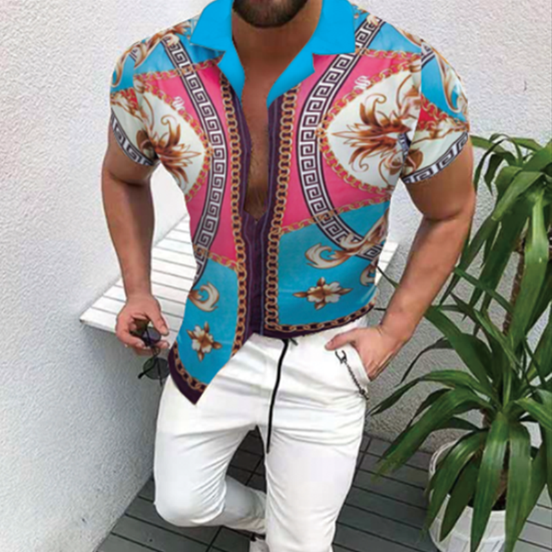 Camisa hawaiana de manga corta para hombre,ropa informal estilo Hip 