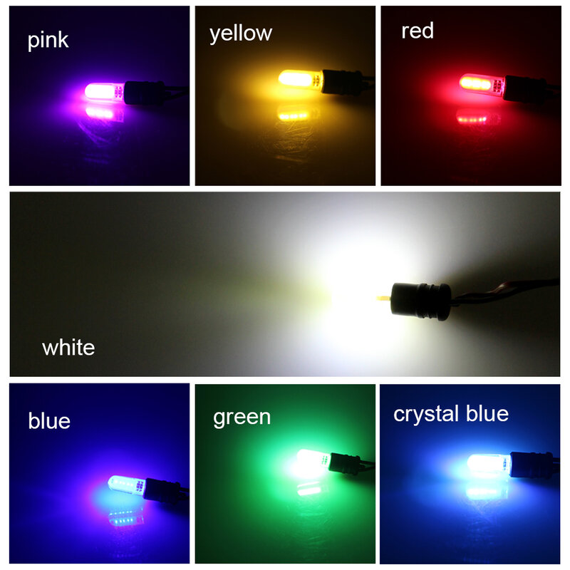 10PCS T10 W5W LED car interior light COB silicone auto Signal lamp 12V 194 501 Side Wedge reading parking bulb for car styling