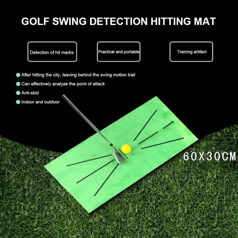 Tapete de treinamento de golfe para detecção de balanço batendo mini golfe prática treinamento auxílio jogo e presente para escritório em casa uso ao ar livre