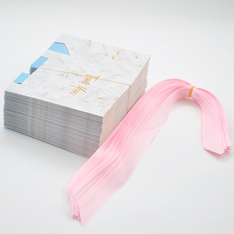 Mini BOLSA DE REGALO creativa de mármol para fiesta, caja de pestañas postizas, paquete de papel de Chocolate/cajas de dulces de favores de boda, 100/paquete