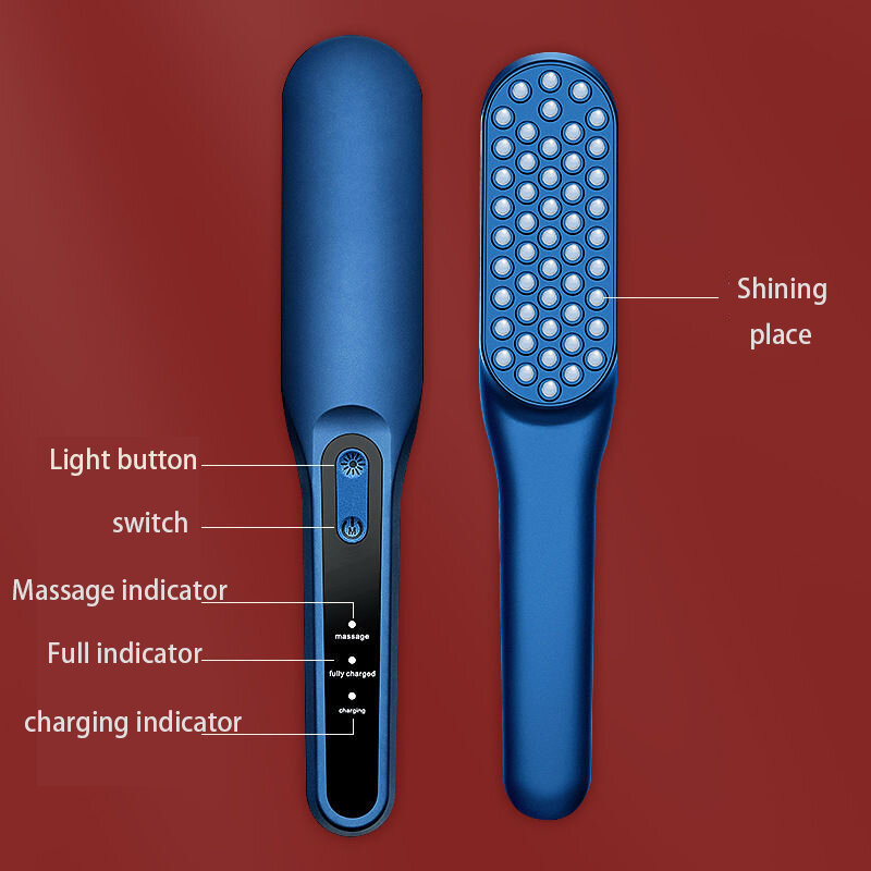 Pettine per la crescita dei capelli nuova vibrazione fototerapia massaggio pettine colore luce massaggiatore elettrico pettine per capelli massaggiatore per testa laser