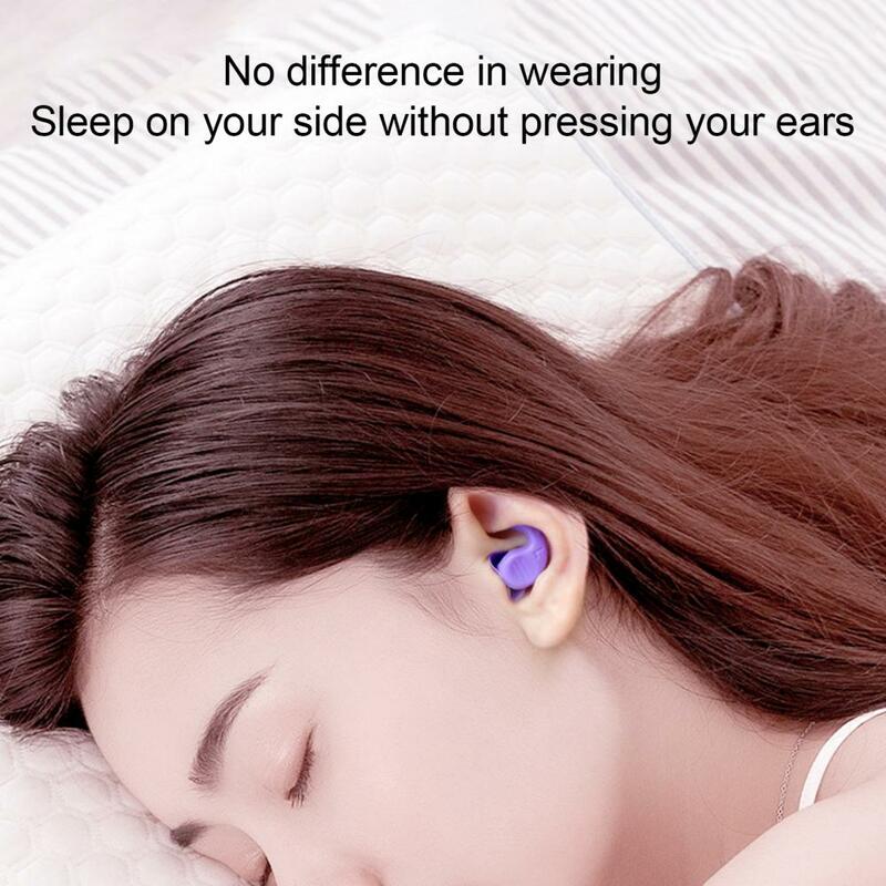 Tampões de ouvido de silicone útil bloqueio de som flexível redução de ruído de silicone tampões de ouvido de dormir tampões de ouvido 1 par