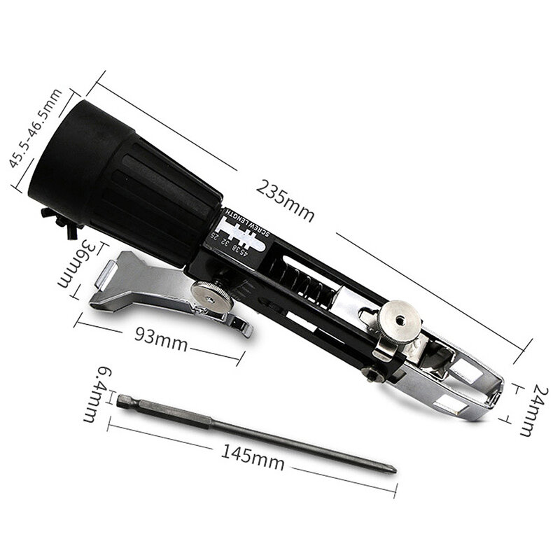 สกรูอัตโนมัติSpike Chainเล็บปืนสกรูอะแดปเตอร์ปืนสำหรับเจาะไฟฟ้างานไม้เครื่องมือAuto Feedไขควงเทป