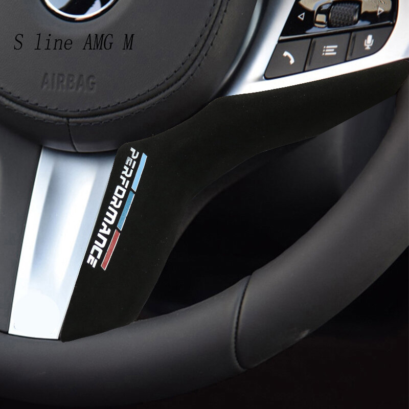 자동차 스웨이드 자동차 포장 ABS 스티어링 휠 프레임 장식 커버 스티커 트림 BMW 5 시리즈 G30 X3 G01 X4 G02 X5 G05 X6 G06