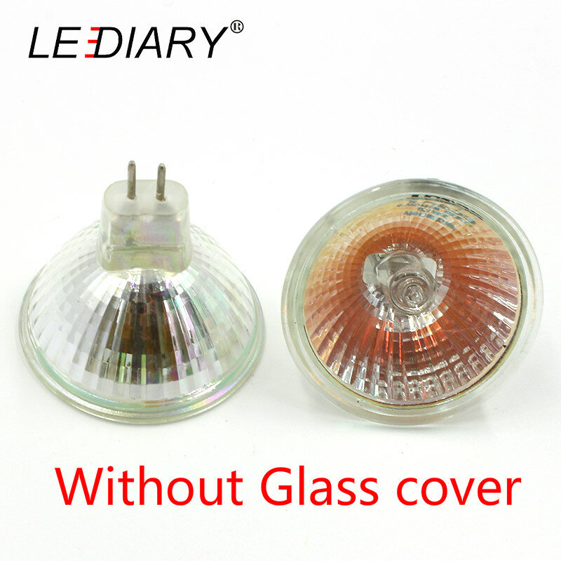 LEDIARY – Spot lumineux halogène 12V, 20/35/50W, 10 pièces, intensité variable MR16 GU5.3, lampe en forme de tasse en verre de Quartz transparent