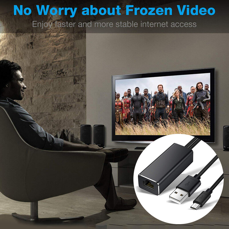 Мини-адаптер Ethernet для Amazon Fire TV Stick Google Home Chromecast Ultra 2 1, аксессуары для домашнего компьютера