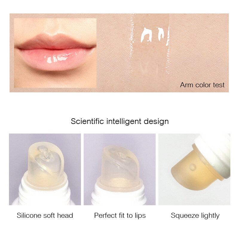 Aumento labial de colágeno volumizador instantâneo, brilho labial hidratante para reparação de volume labial com essência potenciadora de óleo para lábios