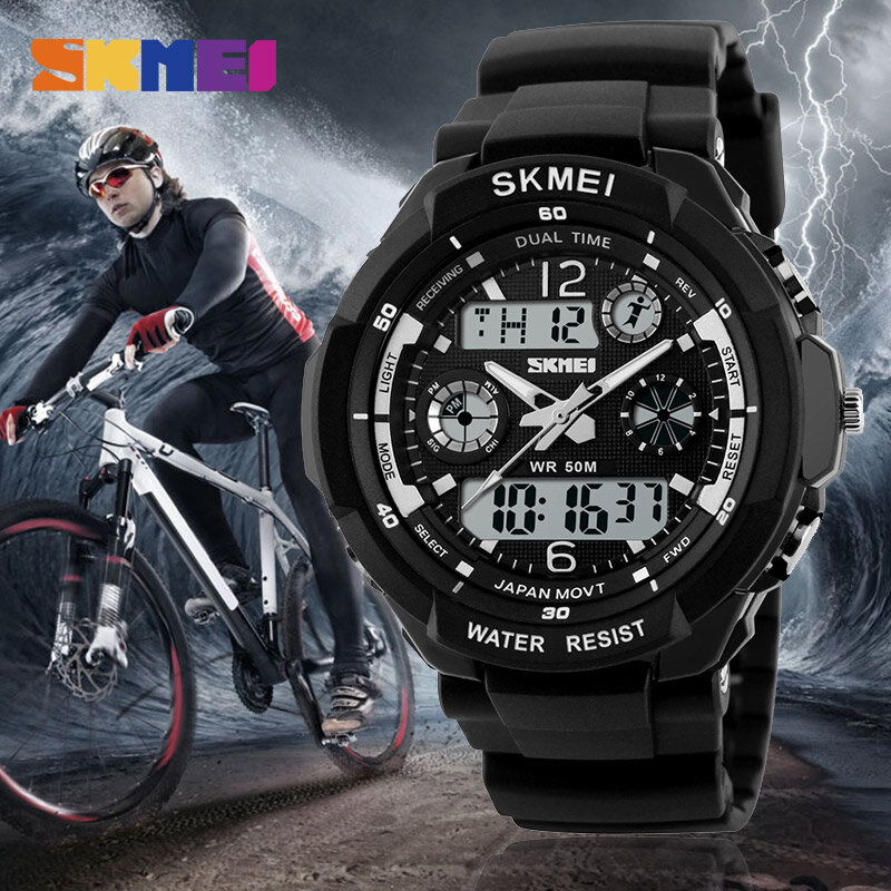 SKMEI-relojes deportivos para niños, pulsera Digital de cuarzo LED a la moda, resistente al agua hasta 50M, 1060
