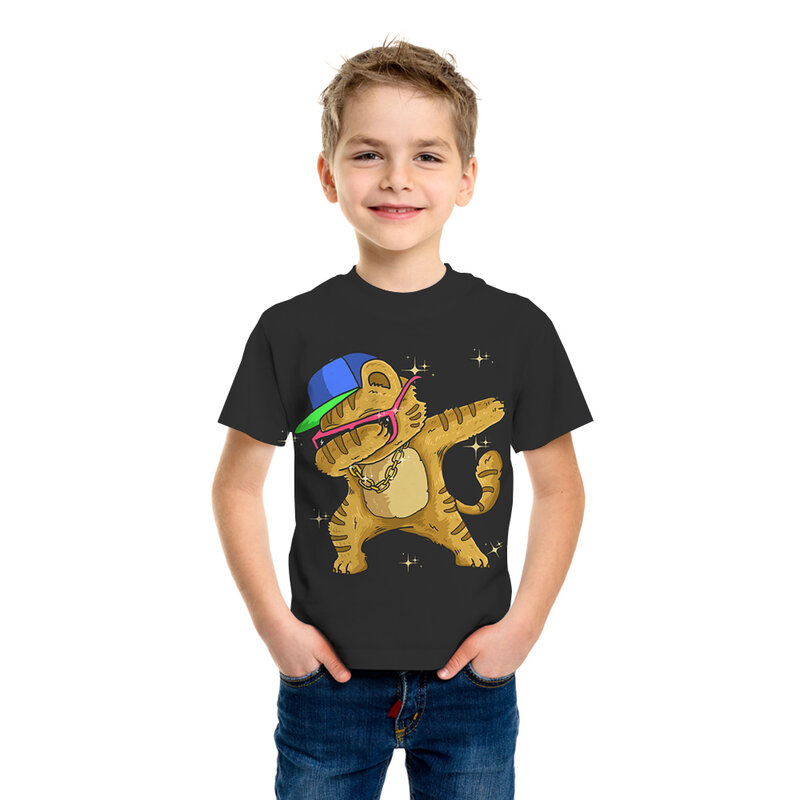 Maglietta con stampa 3D animale Kawaii bambini estate cartone animato manica corta t-shirt per bambini Lovely Baby Casual ragazzi e ragazze T Shirt 4T-14T