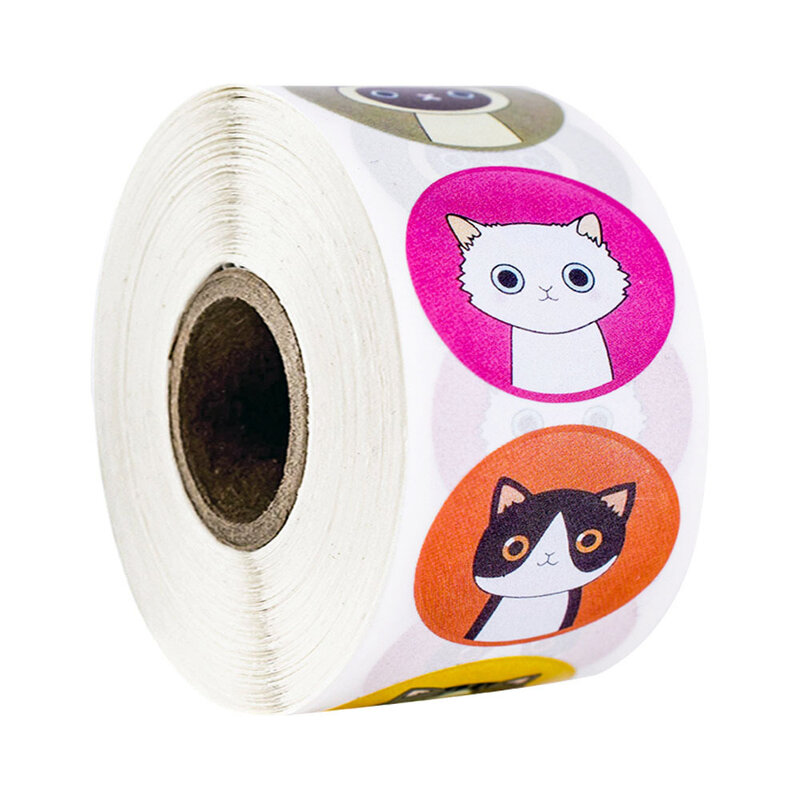 500pcs/roll Lovely Cat Stickers for School Reward Stickers Classroom Decoration encouragement sticker for student teacher