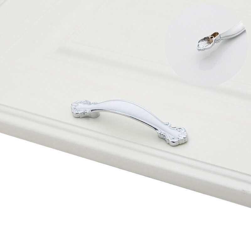 Simple Style White Wardrobe Door Handles Zinc Alloy Cabinet Drawer Pulls 128 mm/5.04" Furniture Home Supplies hot
