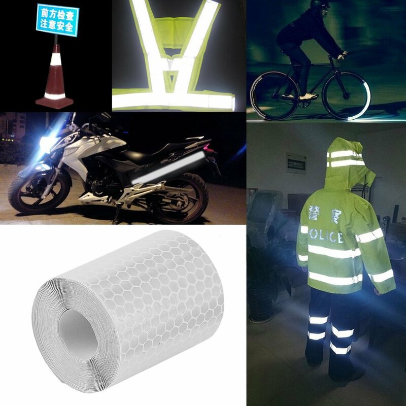 Cinta de seguridad reflectante para cuadros de bicicleta, cinta autoadhesiva de advertencia, 5cm x 3m