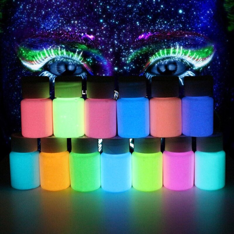 20g Leuchtstoff Nacht High-Gloss Luminous Farbe Wasserdichte Lange Anhaltende Fluoreszierende Flüssigkeit Luminous Pulver Leuchtende Farbe