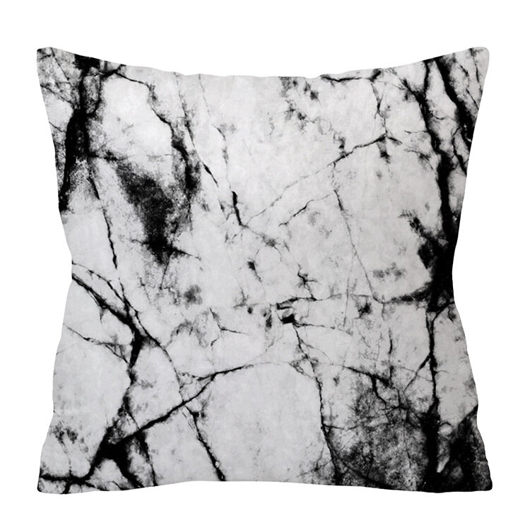 Abstract marble geometric pillow cover home peach skin plush pillow car sofa cushion cover