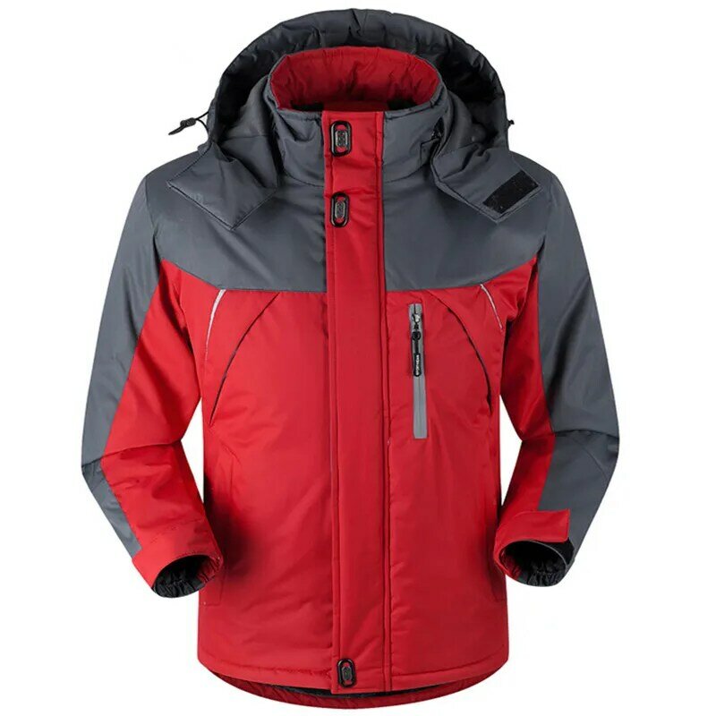 Jaket Musim Dingin Tebal Beludru Tahan Angin Pria Jaket Katun Olahraga Luar Ruangan Pria Kualitas Tinggi Jaket Tahan Air XL