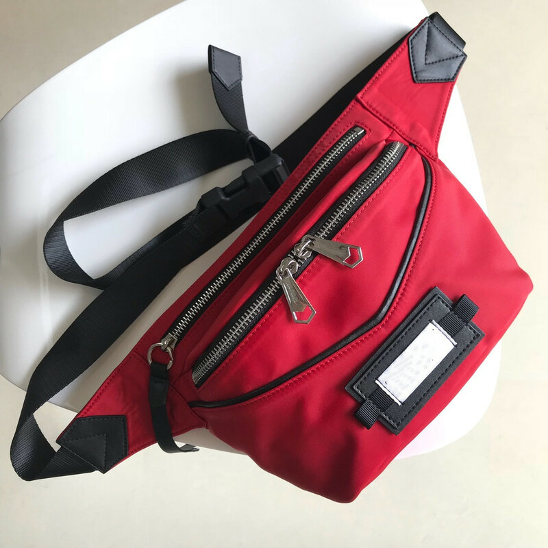 新メンズバッグナイロンカジュアルファッションのヒットカラー多機能ウエストバッグ胸バッグ脇の下バッグ