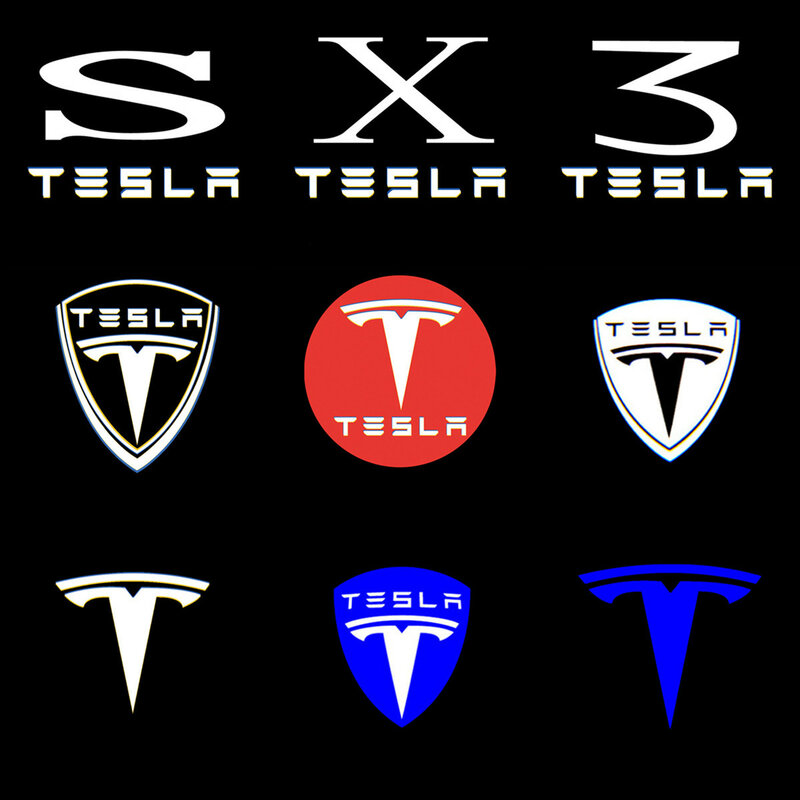 Lumière Led pour porte de voiture, 2 pièces pour Tesla modèle S, 3 X Y, projecteur de Logo, lampe Laser, ombre fantôme, accessoire de lumière de porte