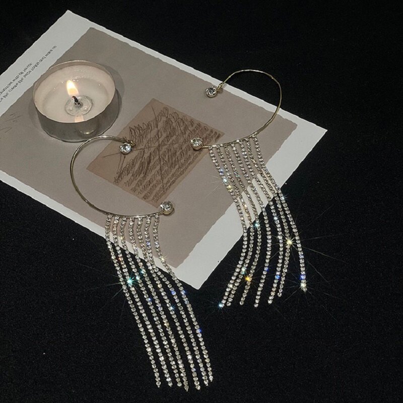 Серьги-подвески женские со сверкающими бриллиантами, элегантные стильные Висячие Ювелирные украшения для ушей, хороший подарок на день рож...