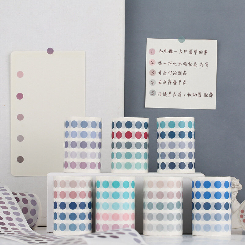 Cinta adhesiva decorativa de puntos, etiqueta adhesiva cinta Washi de Scrapbooking, papelería japonesa, elemento básico de 60mmx3m