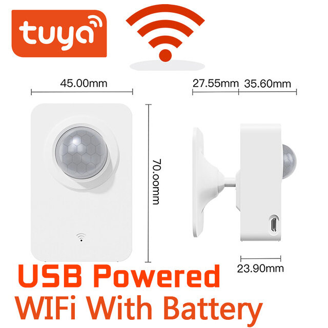 Беспроводной инфракрасный датчик движения Tuya ZigBee/WiFi, охранная сигнализация с управлением через приложение