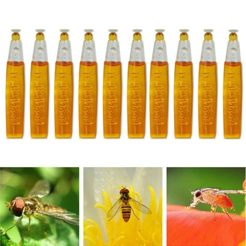 10ชิ้น/เซ็ตผลไม้ Fly Attractant Lures 2Ml Fly Trap เหยื่อผลไม้ Fly Trap สต็อก Solution Beekeeping Hive น้ำผึ้งผลไม้เครื่องมือ