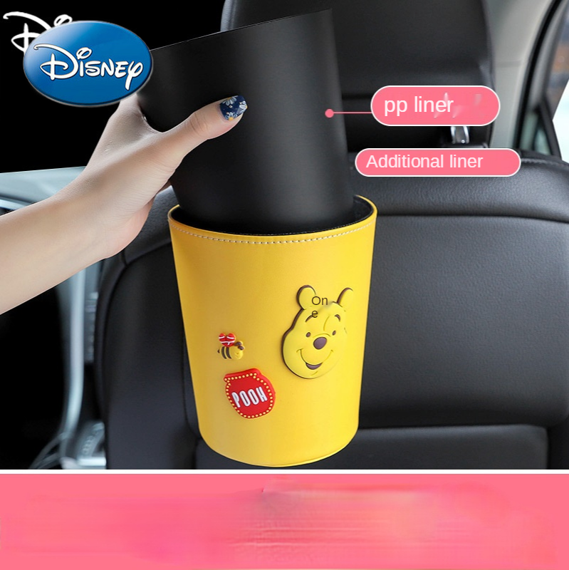 Disney mickey mouse carro lata de lixo no carro criativo dos desenhos animados carro pendurado porta armazenamento bin armazenamento saco de lixo