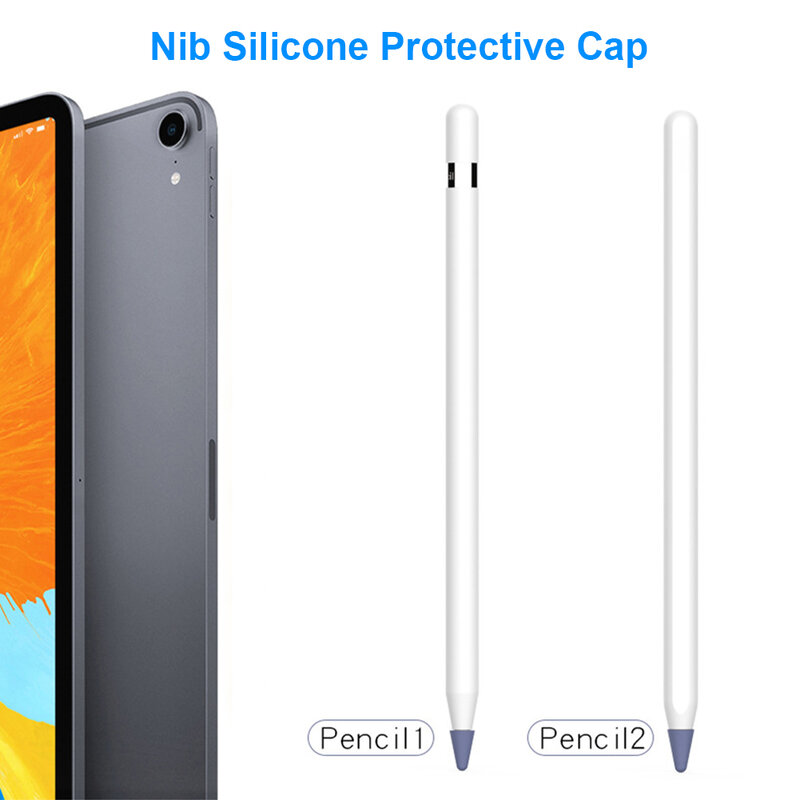 8 pçs silicone substituição caneta dicas caso para apple pencil 1 2 touchscreen caneta caneta ponta nib capa protetora pele