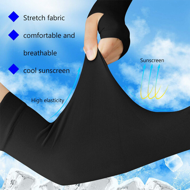 1/2/4Pairs Unisex Cooling Arm Sleeves Elbow Cover Cycling Run Fishing UV Sun Protection Outdo Women Nylon Cool Arm Sleeves