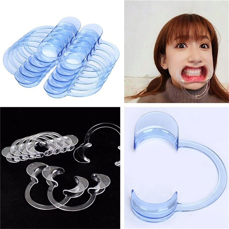 Newest 3 size White Blue 10 pcs C Shape Dental Intraoral Cheek Retractor Lip Mouth Opener Tooth Whitening