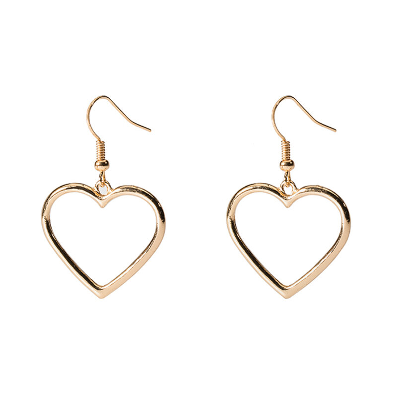 Golden Alloy Hollow Out Gifts Drop Earrings  Sale Graceful Women Heart Silvery Girls Drop Shipping Long Lovely  Jewelry