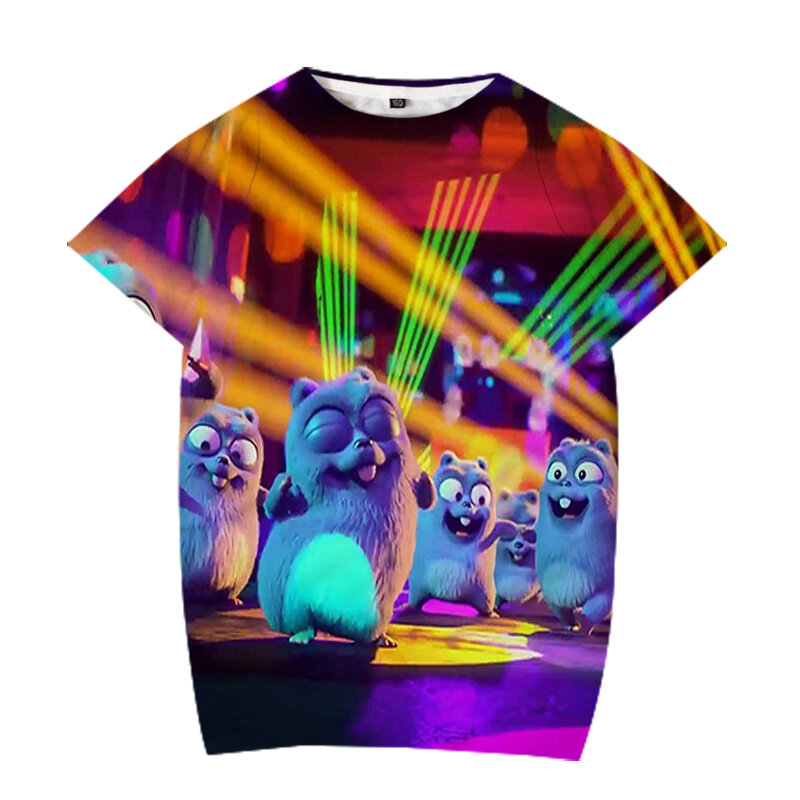 Verão crianças topos luz solar urso urso impressão 3d camisetas crianças roupas novidade camiseta para meninas t camisa meninos lemmings t camisa