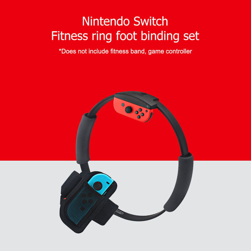 Tali Pengikat Kaki 56Cm Elastis Dapat Disesuaikan Pita Olahraga + Genggaman Cincin Antiselip untuk Cincin Sakelar Nintendo Cocok Tali Permainan Petualangan