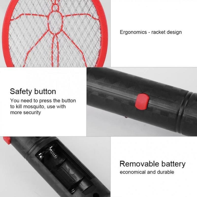 Electric Mosquito Swatter Mosquito Killer Battery Power Fly Mosquito Swatter Bug Zapper Racket Insects Racket Home Pest Control