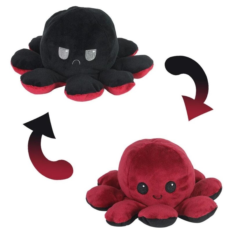 Blue\Pink Funny Mascot For Kids Double-sided Octopus Plush Toy To Show Mood Children Kawaii Stuffed Toy Creative Mascots