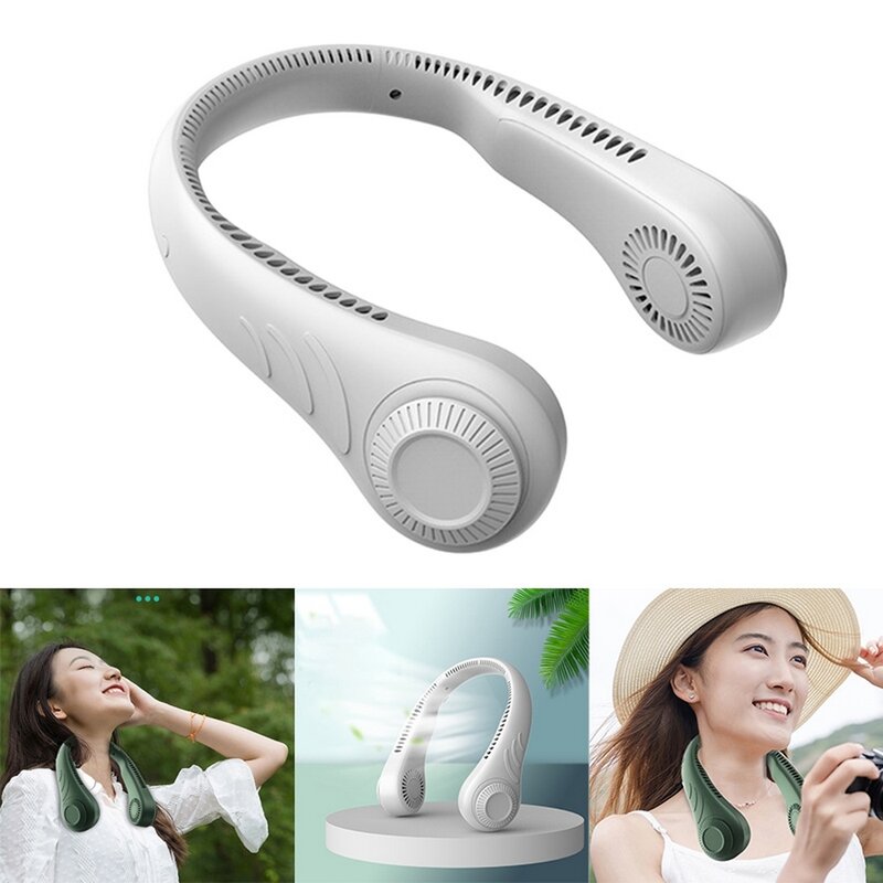 Portable Leafless Neck Fan 360 Degree 4000Mh Rechargeable Neck Strap Fan 78 Silent Movement Cooling Fan Surrounded By Air Outlet