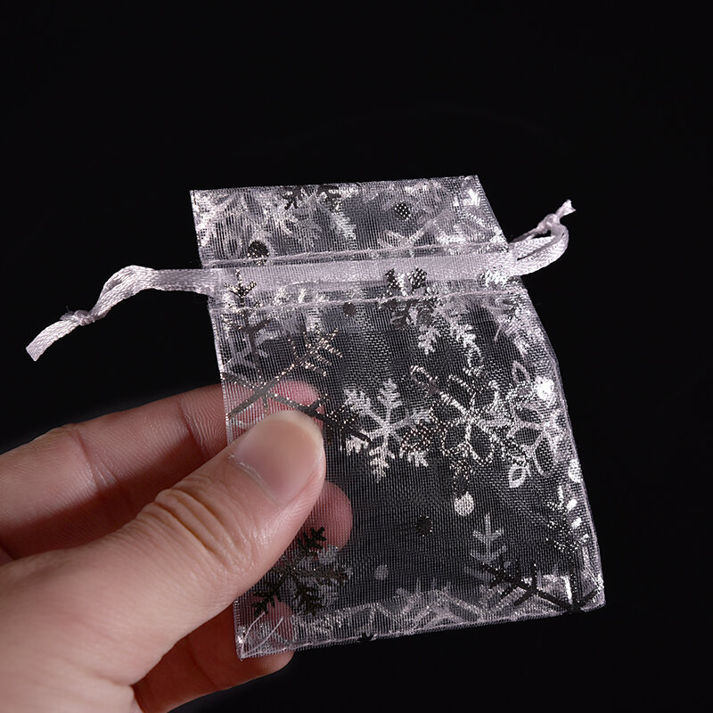 100 pces branco joias doces organza bolsa casamento favor presente saco 7x9 cm
