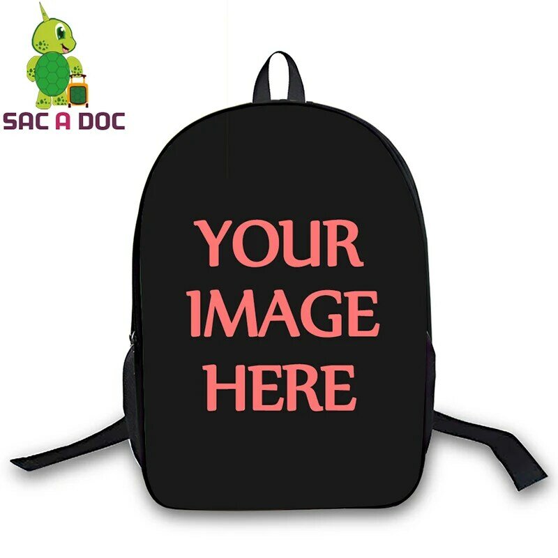 Mochila estampa 3d para meninos e meninas, bolsa escolar para alunos adolescentes pode personalizar imagem de logotipo, bolsas de ombro, bolsa de viagem para laptop