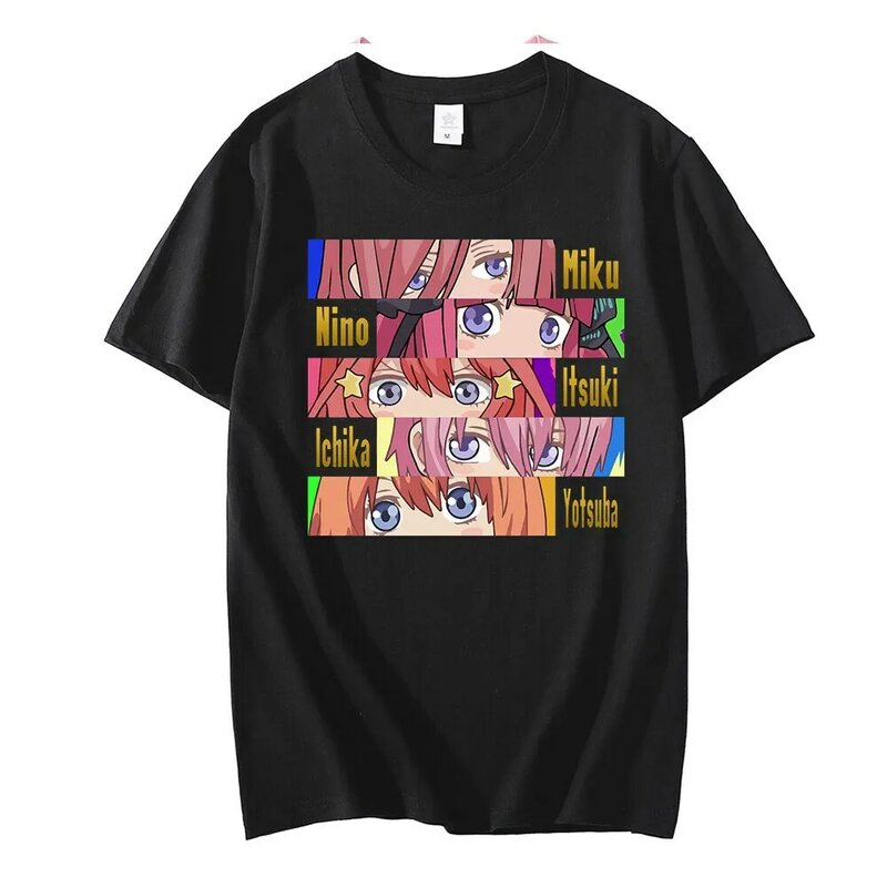 Лидер продаж 2021, футболка с японским аниме Kawaii Nino Nakano, модная женская футболка с принтом квинтуплет, топ с графическим рисунком в стиле хип-х...