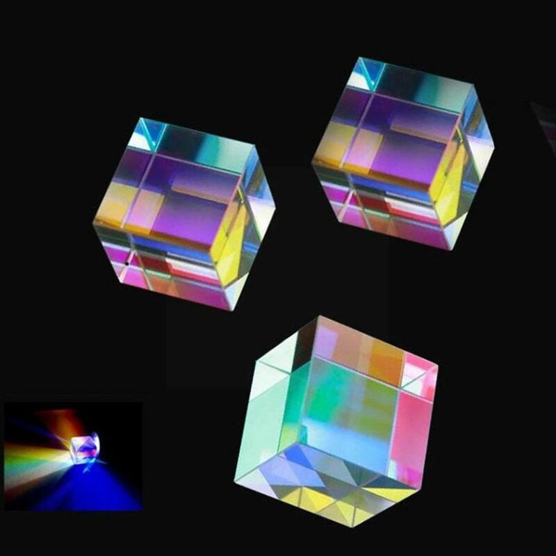 Ornamentos combinação de cores prisma de seis lados combinação brilhante prisma cúbico feixe colorido prisma vidro divisão k9 l s8h1