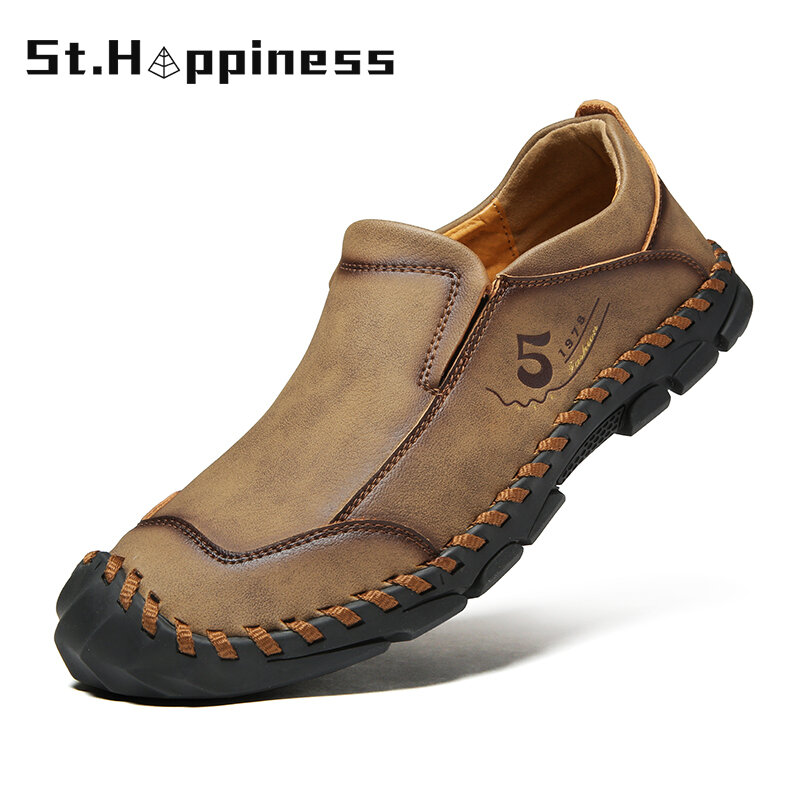 2021 New Men Casual Shoes Fashion Soft Leather Driving Shoes Brand Slip On Flat Shoes Loafers Moccasins Men Shoes Big Size