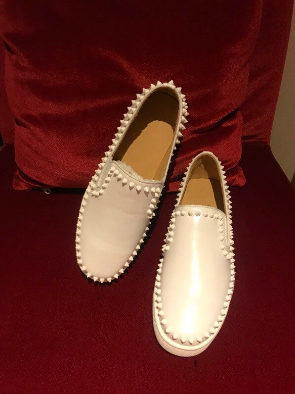 Luxury designer shoes Loafers men Leather White shoe man Dress Flats Wedding party red bottom shoes for men shoes big size 47 48