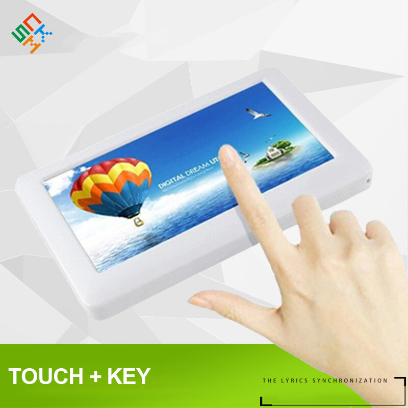 Reprodutor de vídeo com 4.3 polegadas, botão + hd touch screen, resistente/capacitiva, 8gb, mp4, leitor de e-book, música portátil, mp5