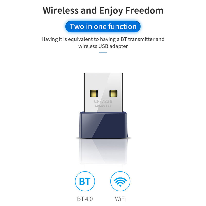 Mini USB 2 0 adaptador Wifi inalámbrico 150Mbps Dongle receptor LAN de la red tarjeta PC Compatible con Bluetooth 4,0 recibir y transmitir