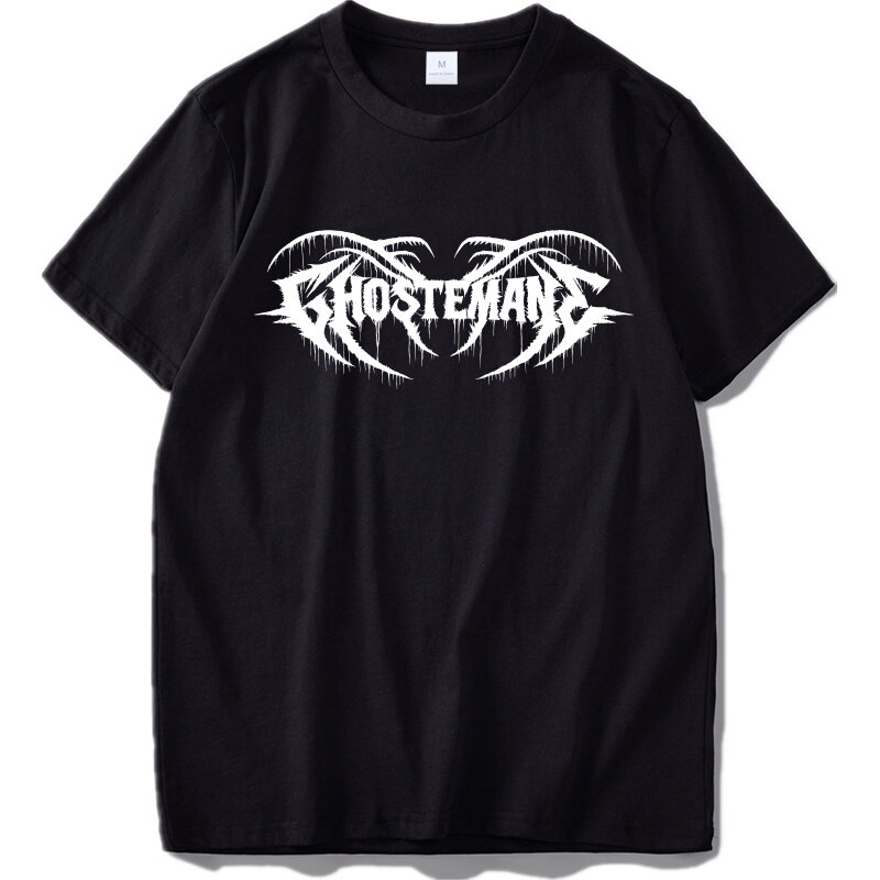 Camiseta de algodão do tamanho da ue da luva curta do preto branco do preto da imagem retrógrada do mercúrio do estilo do rap do metal da camisa de ghostemane t