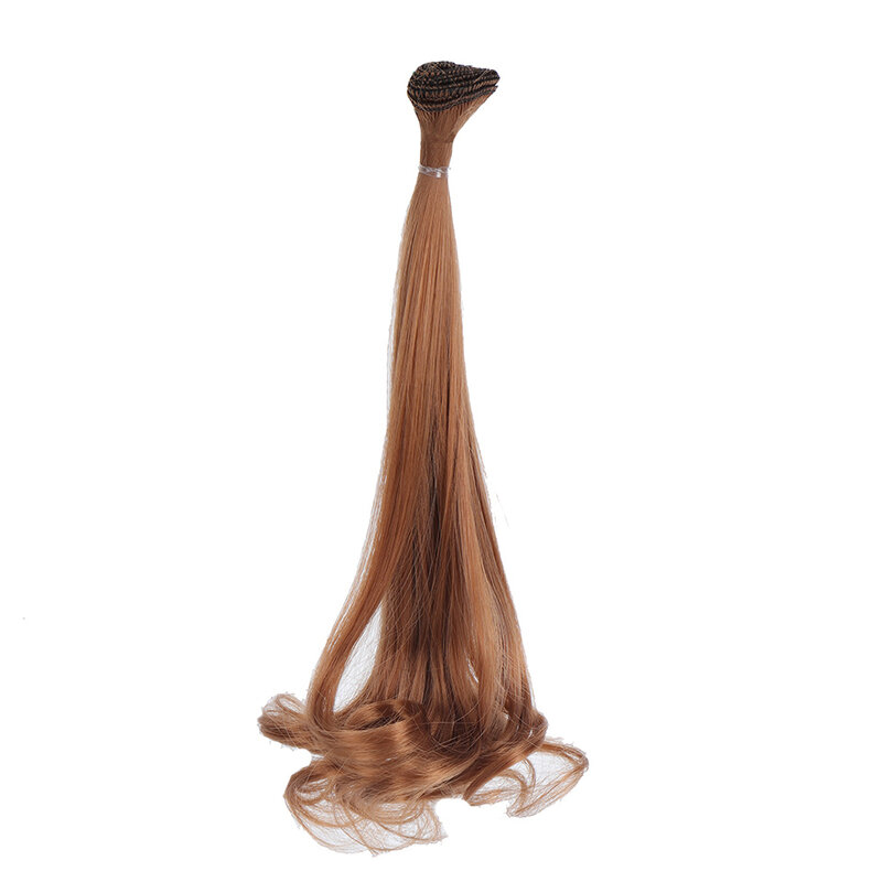 Bybrana-cabelo liso de fibra sintética para bonecas, cabelo bjd, 30x100cm, 1 parte